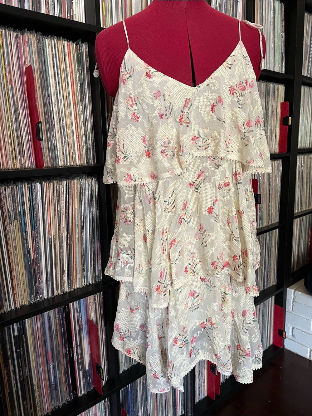 Beach resort summer pool party cross stitched embroidered mini dress 🤍💗🧡